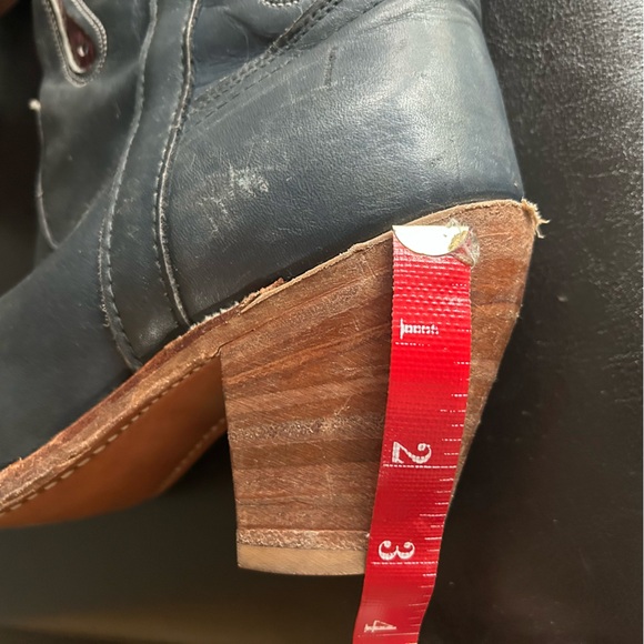 Miss Capezio Grey/Blue Butterfly Tall Cowboy Boots - Picture 9 of 12